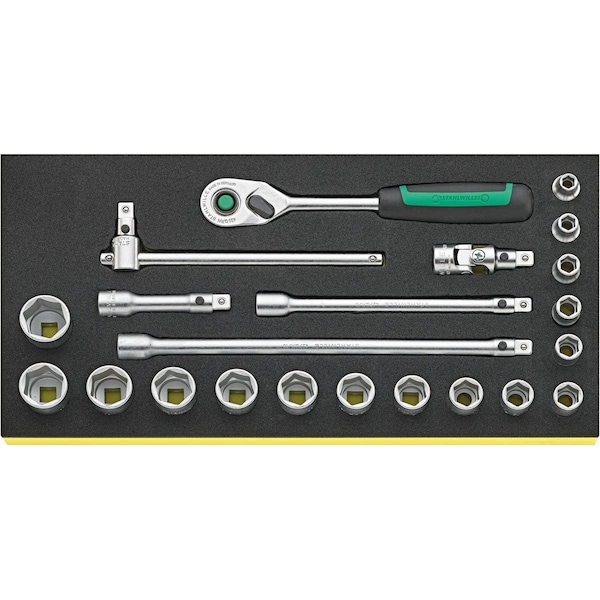 Tool set No.TCS 456/16/6 QR 1/3-tray21-pcs.